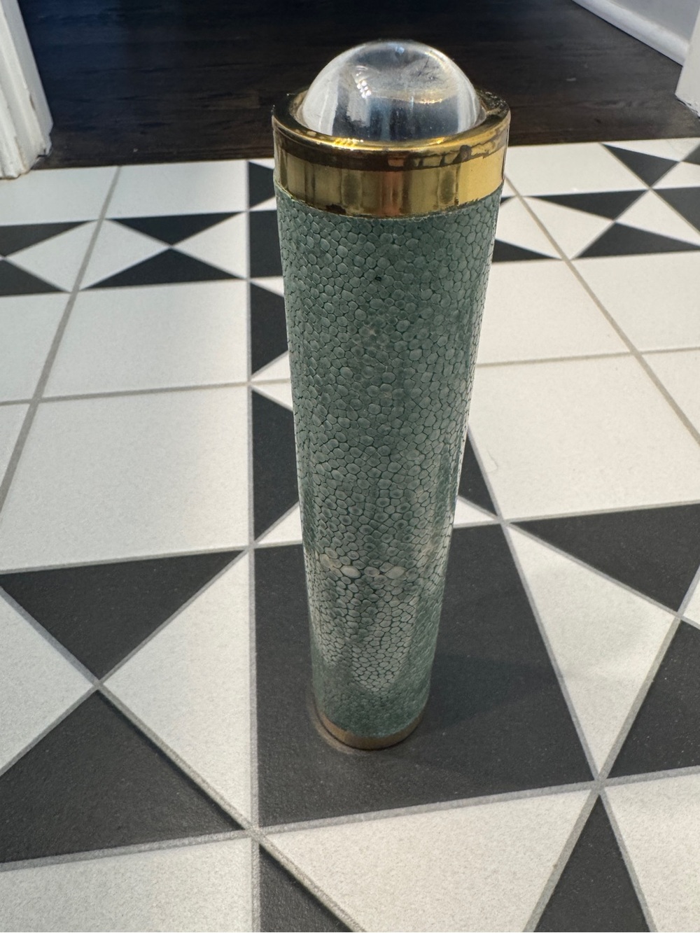 Vintage Brass Kaleidoscope with Seafoam Shagreen Finish | Mid Century - Picture 10 of 10